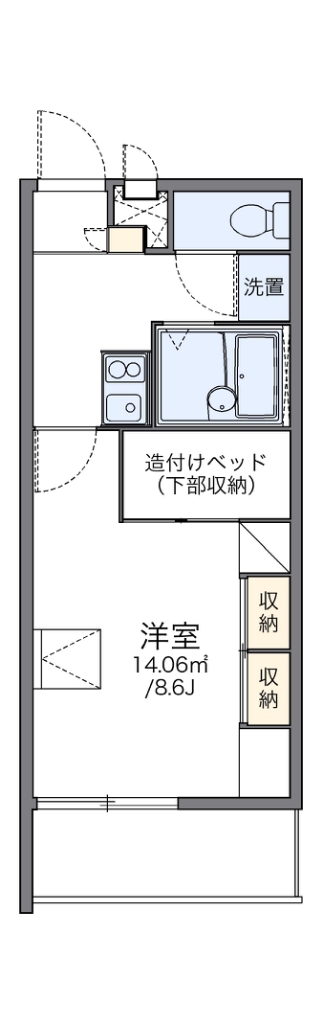 レオパレスＩＭＡＢＡＲＩ中央 201号室 間取り
