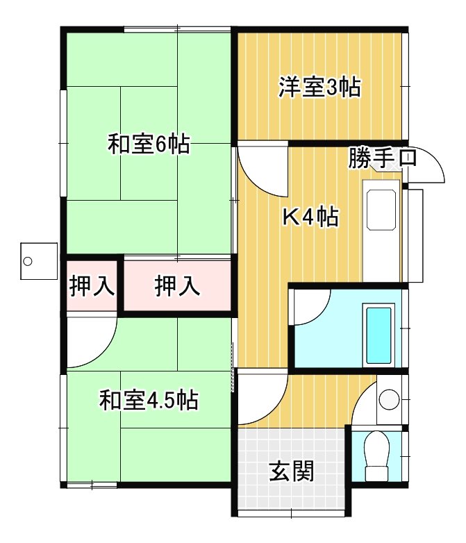 山本MY貸家（平屋）  間取り