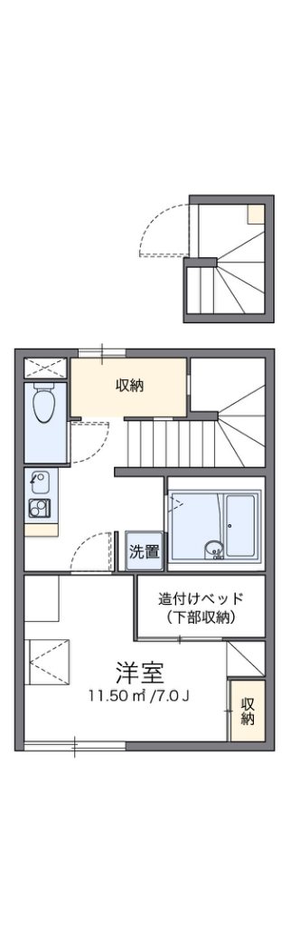 レオパレス片山 206号室 間取り