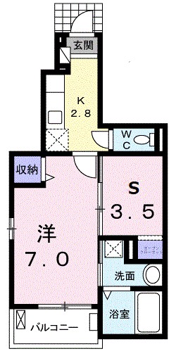ウージー 102号室 間取り