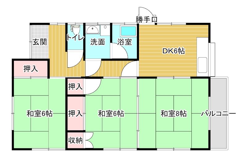 日野貸家（立花） 間取り図