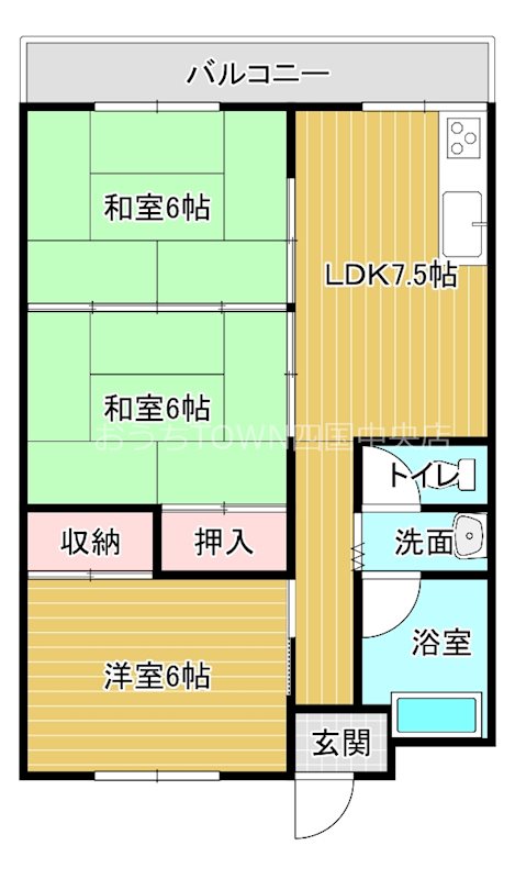 スカイハイツ柏 201号室 間取り