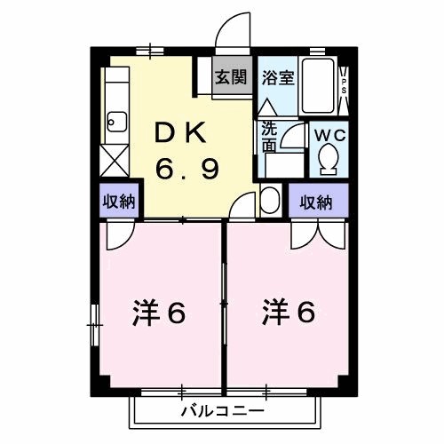ＯＣＥＡＮ　ＨＩＬＬＳ 202号室 間取り