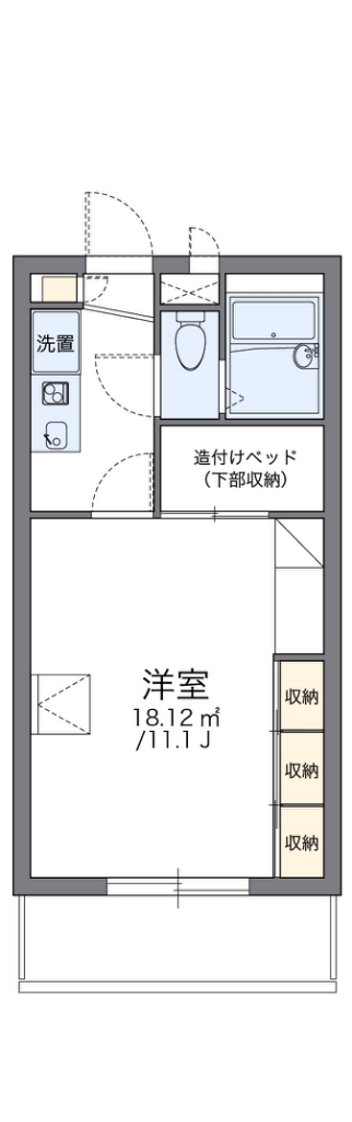 レオパレスヴィル　ヌーブ 106号室 間取り