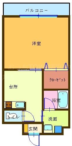 キャッスル三島 404号室 間取り