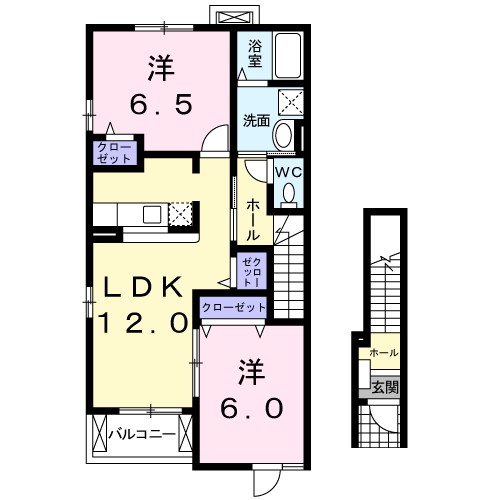 シーザリオ 201号室 間取り