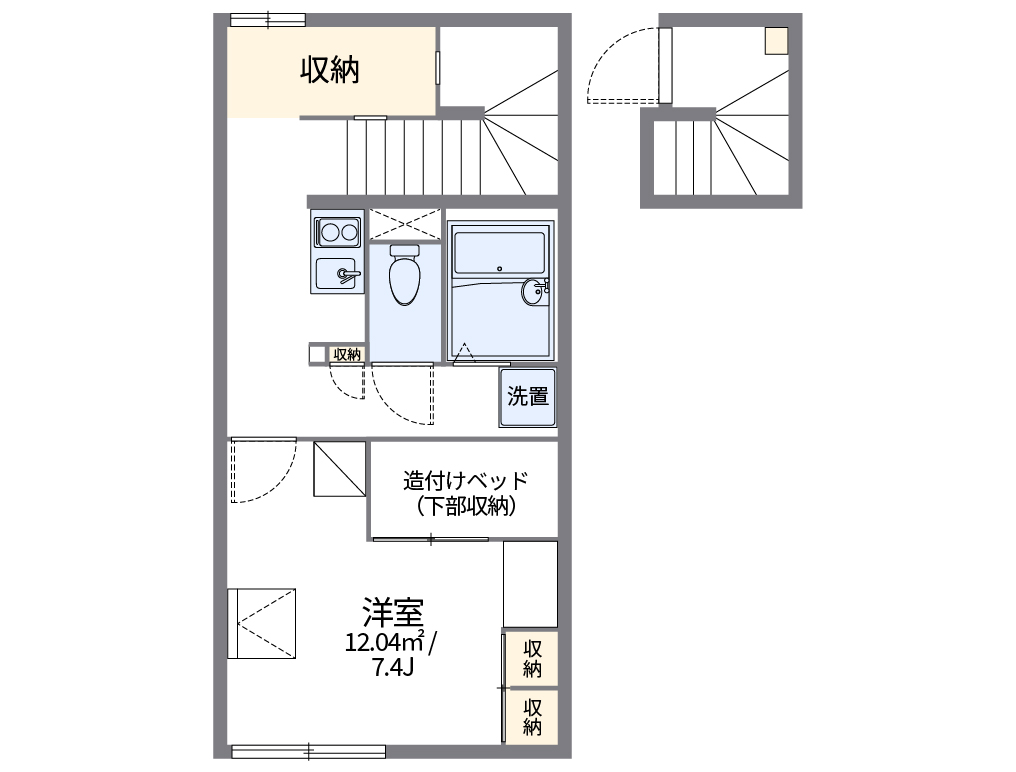 レオパレスＳｈｉｋｏｋｕ中央 213号室 間取り
