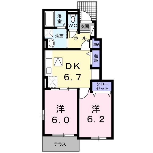 サニーかざはや 101号室 間取り