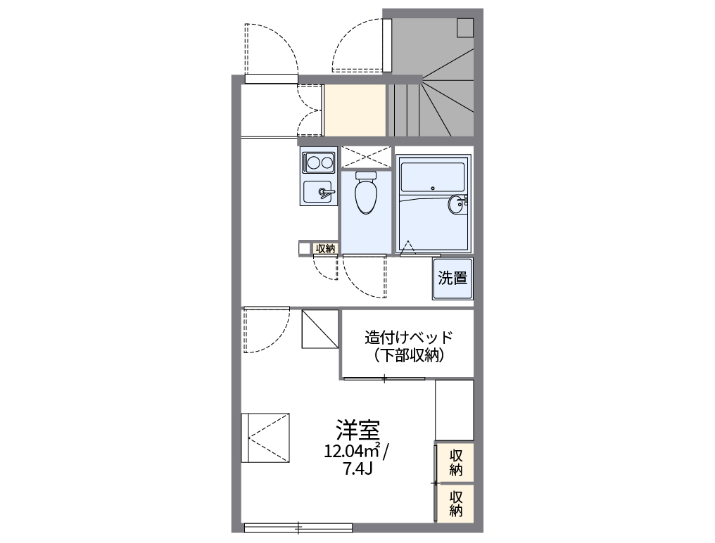 レオパレスＳｈｉｋｏｋｕ中央 101号室 間取り