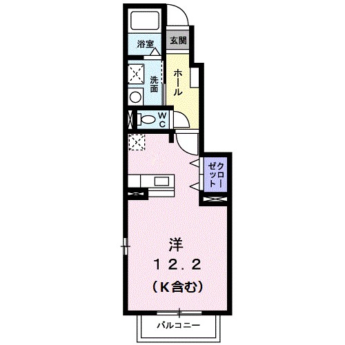 ノヴェール新幸　Ａ 102号室 間取り