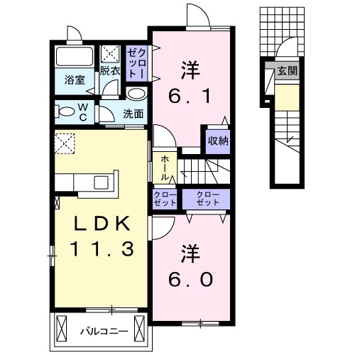 風花通り　北館 202号室 間取り
