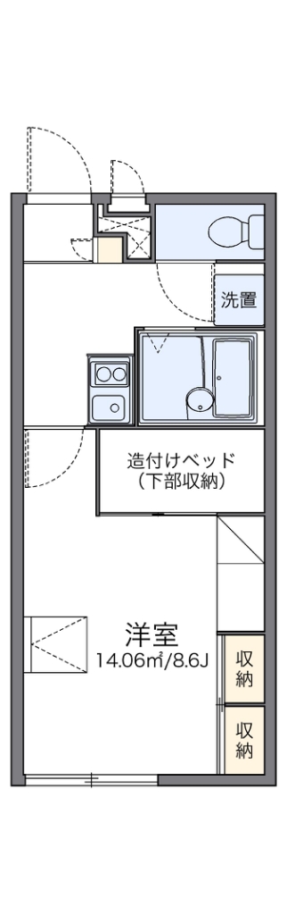レオパレスタウンコートＴＷＯ 104号室 間取り