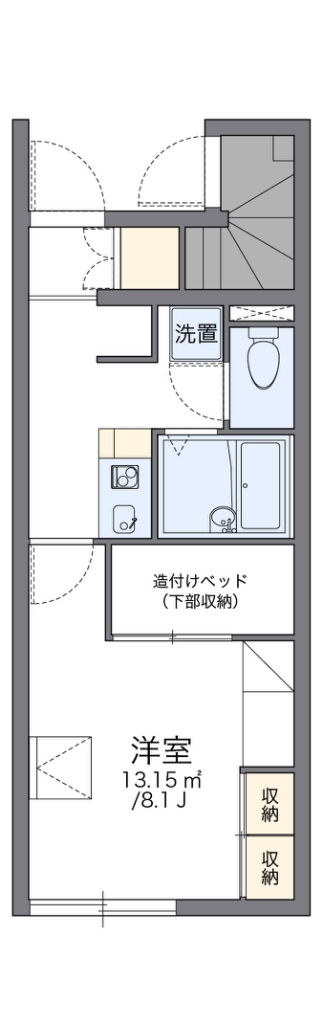 レオパレスＰｌｕｍｅ 107号室 間取り