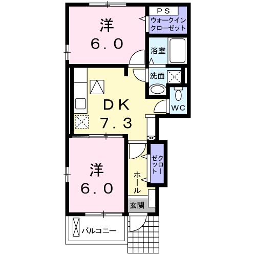 アクティブ　Ⅰ 101号室 間取り