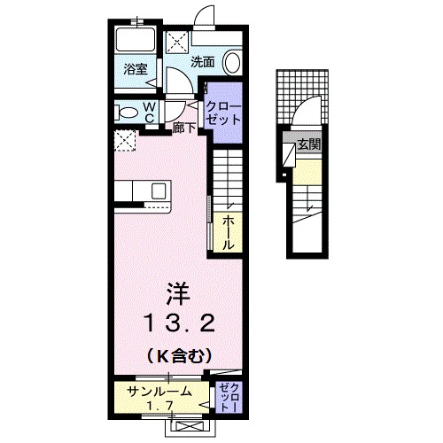 グラシオッソ坂井　Ⅲ 205号室 間取り