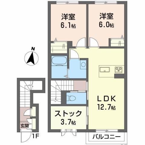 カメリアガーデンタクミ 202号室 間取り
