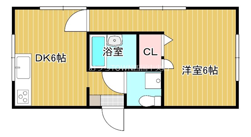 カフェ・ド・ライ　2F １号室 間取り