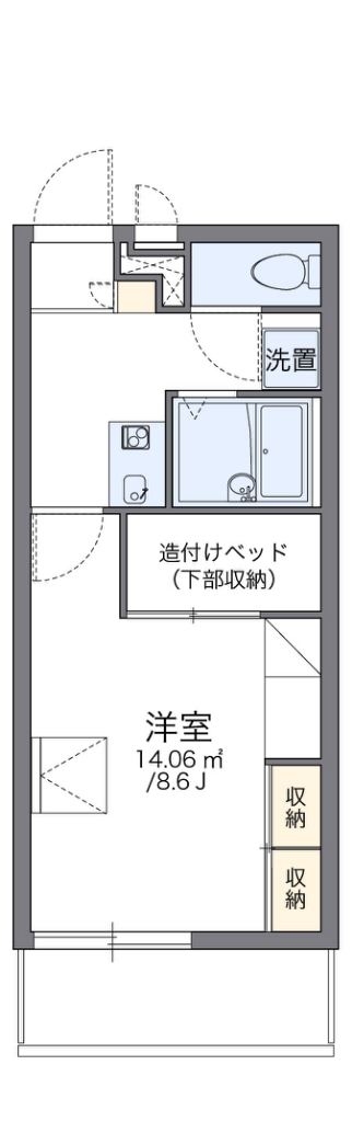 レオパレス森見公園 107号室 間取り
