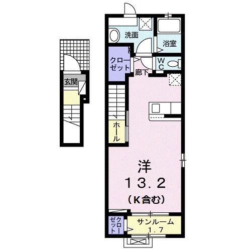 グラシオッソ坂井　Ⅲ 201号室 間取り