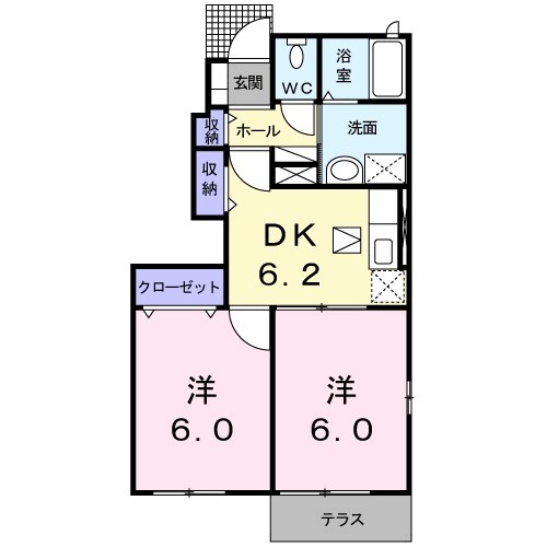 サンリットヒルズ 101号室 間取り
