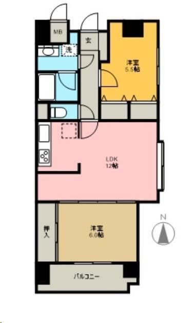 エアーズ港町 145号室 間取り