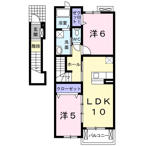 シャトレ－ヌ立花Ｂ 202号室 間取り
