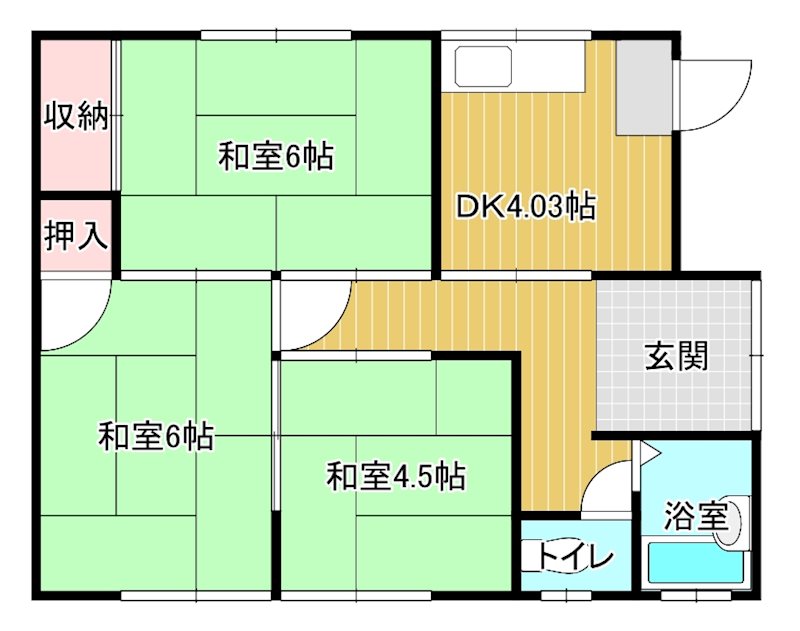 庄内町・塩見貸家 (南側) 間取り