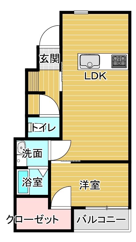 ELF松柏 101号室 間取り