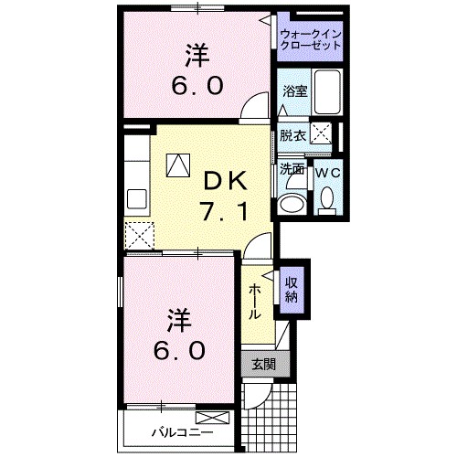 ミルト近見　Ⅲ 101号室 間取り
