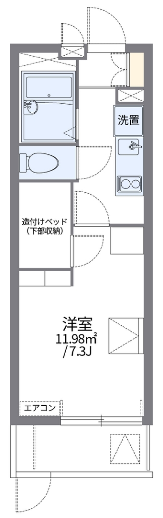 レオパレスパピルス　サンヤピ 107号室 間取り