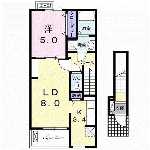 ミルト唐子Ｂ 202号室 間取り