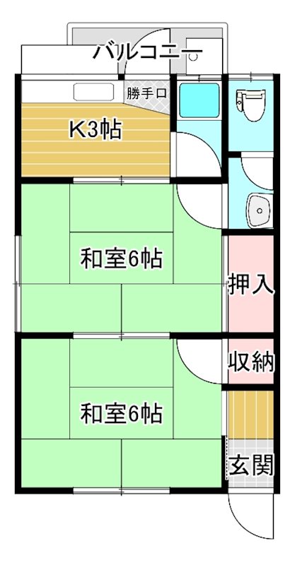 コーポ藤原　 2号室 間取り