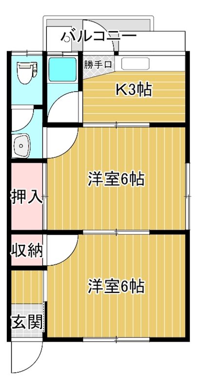 コーポ藤原　 3号室 間取り