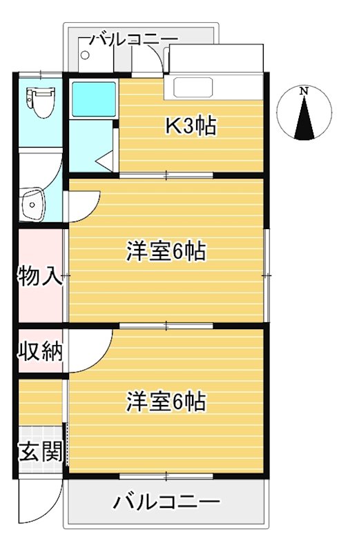 コーポ藤原　 3号室 間取り