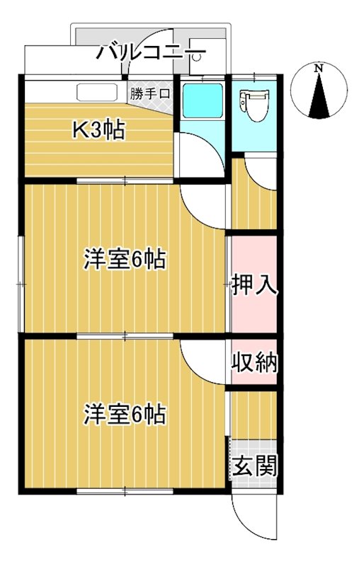 コーポ藤原　 4号室 間取り