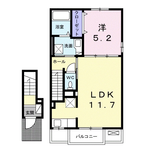 フロイデ　ＫＡＮＡＧＥＮ三島１ 206号室 間取り