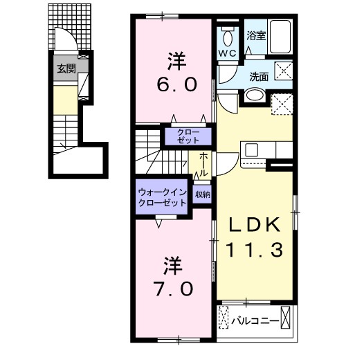 ソレイユＮⅣ 201号室 間取り