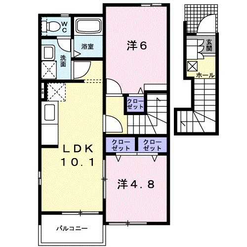 ソレイユＮⅡ　Ａ 202号室 間取り