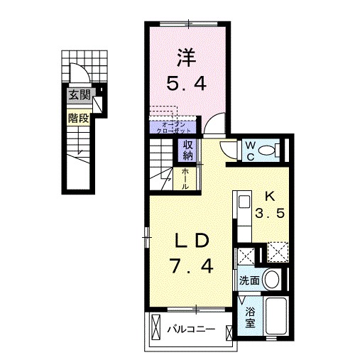 フォンターナ 206号室 間取り