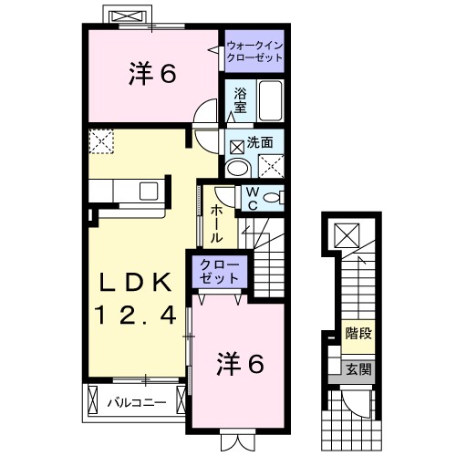アクティブ　Ⅰ 202号室 間取り