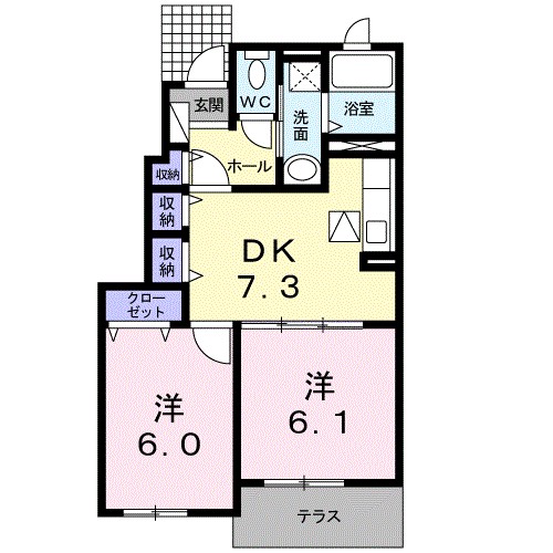 グランコ－ト　Ｄ 102号室 間取り