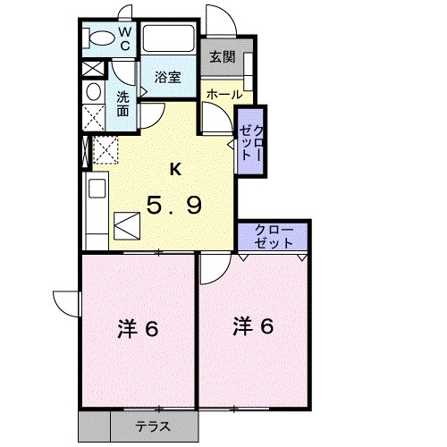 リアル・クレストＡ 102号室 間取り