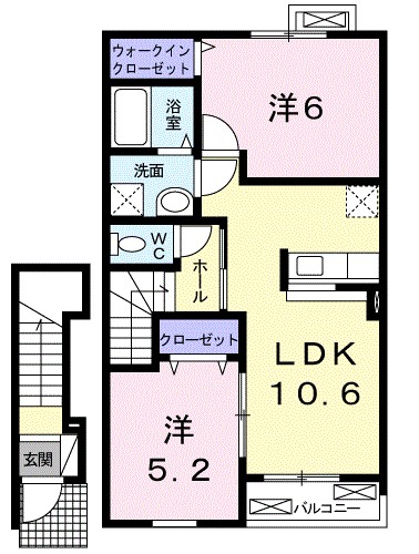 レ　クレ　ドール　Ｂ 間取り図