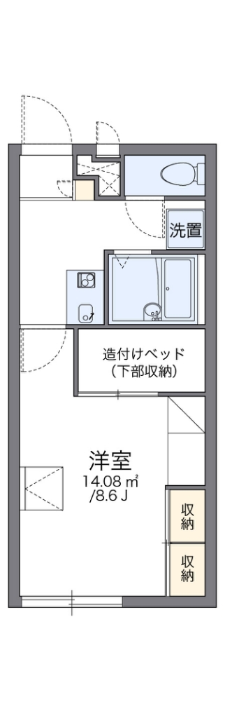 レオパレス今治城東 206号室 間取り