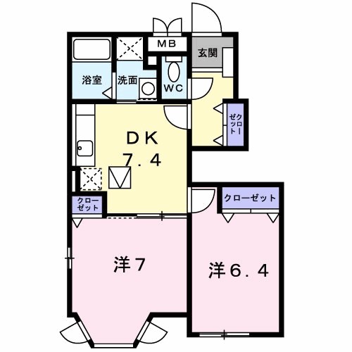 グレイスＫ　Ｃ 103号室 間取り