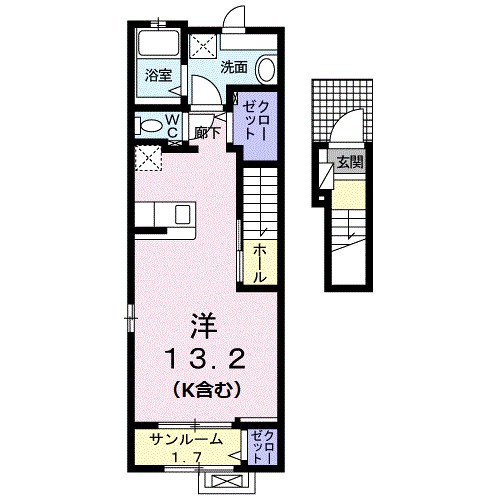 クラール東村　Ｆ 206号室 間取り