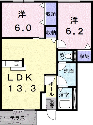 ミレニアムコ－ポ早田Ａ 間取り図