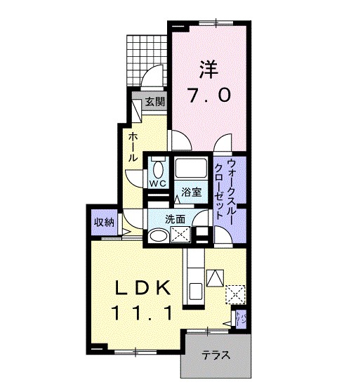 エストレーラⅢ　Ｂ 102号室 間取り