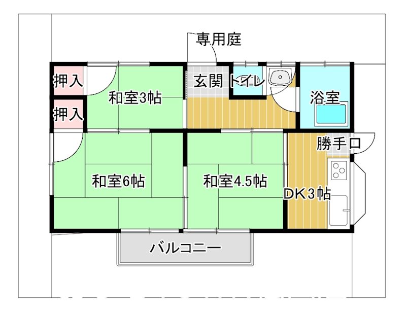 枡田貸家（和泉北）平屋 間取り
