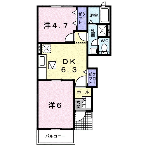 ポレール 101号室 間取り